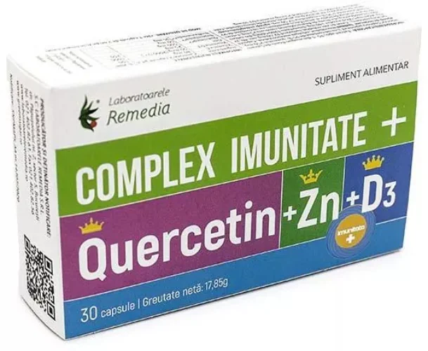 Complex Imunitate Quercitin + Zn + D3, 30 capsule, Laboratoarele Remedia