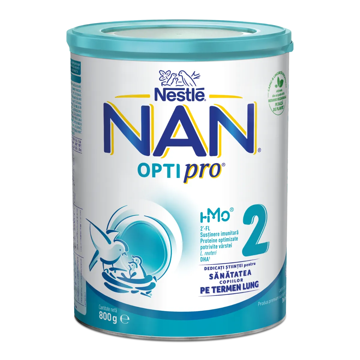 Lapte praf Nan 2 Optipro, incepand de la 6 luni, 800 g, Nestle