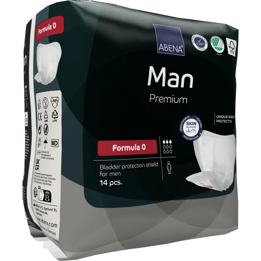 Absorbante masculine Premium Man Formula 0 cu absorbtie 300ml, 14 bucati, Abena