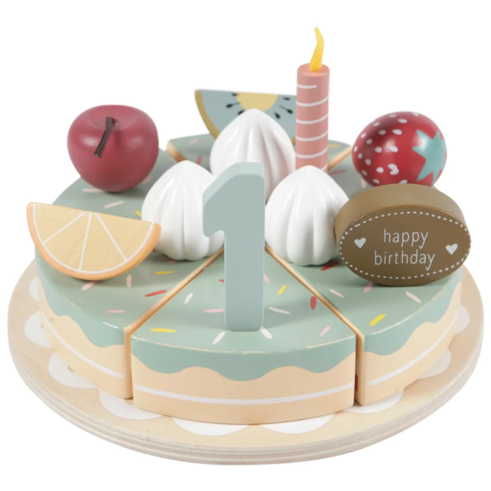 Tort aniversar cu decoratiuni pentru 1-5 ani, 1 bucata, Little Dutch 