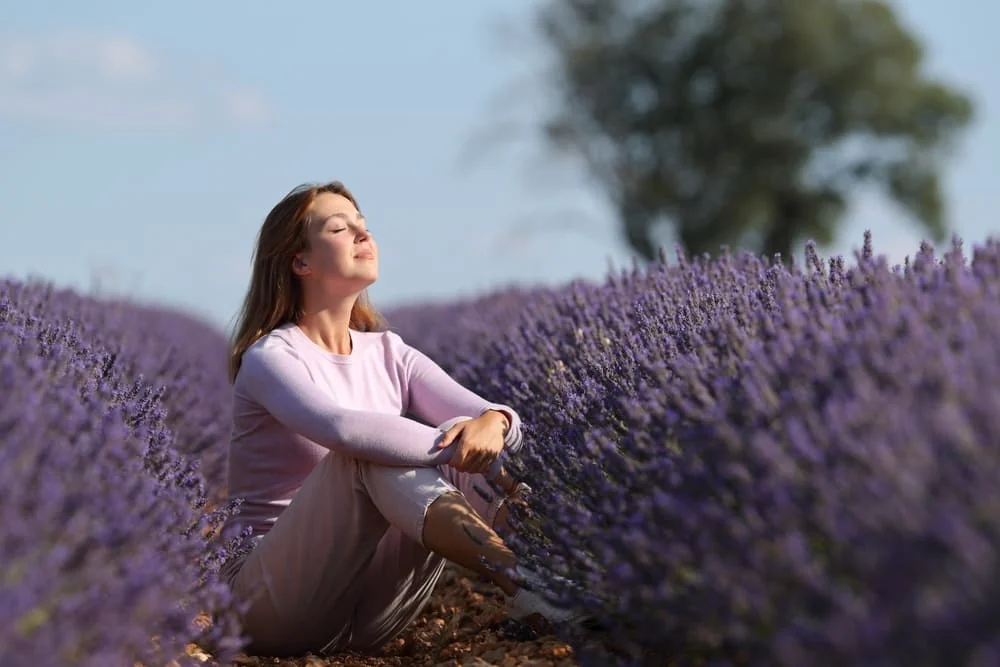 Fata in lanul de lavanda Fata in lanul de lavanda