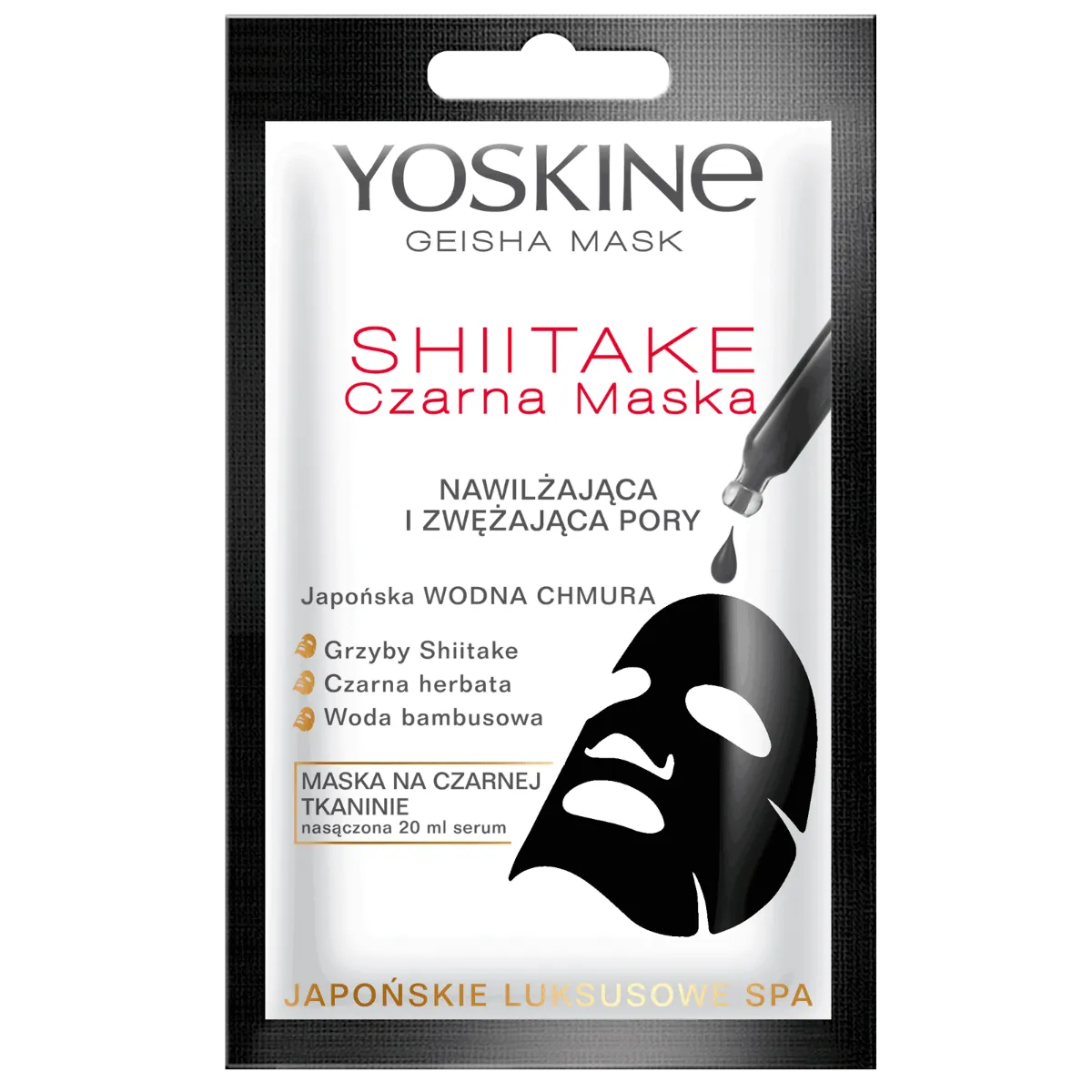 Masca de fata tip servetel hidratanta si pentru micsorarea porilor Geisha Mask, 20ml, Yoskine
