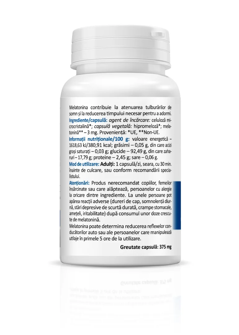 Melatonin 3mg, 30 capsule vegetale, Zenyth