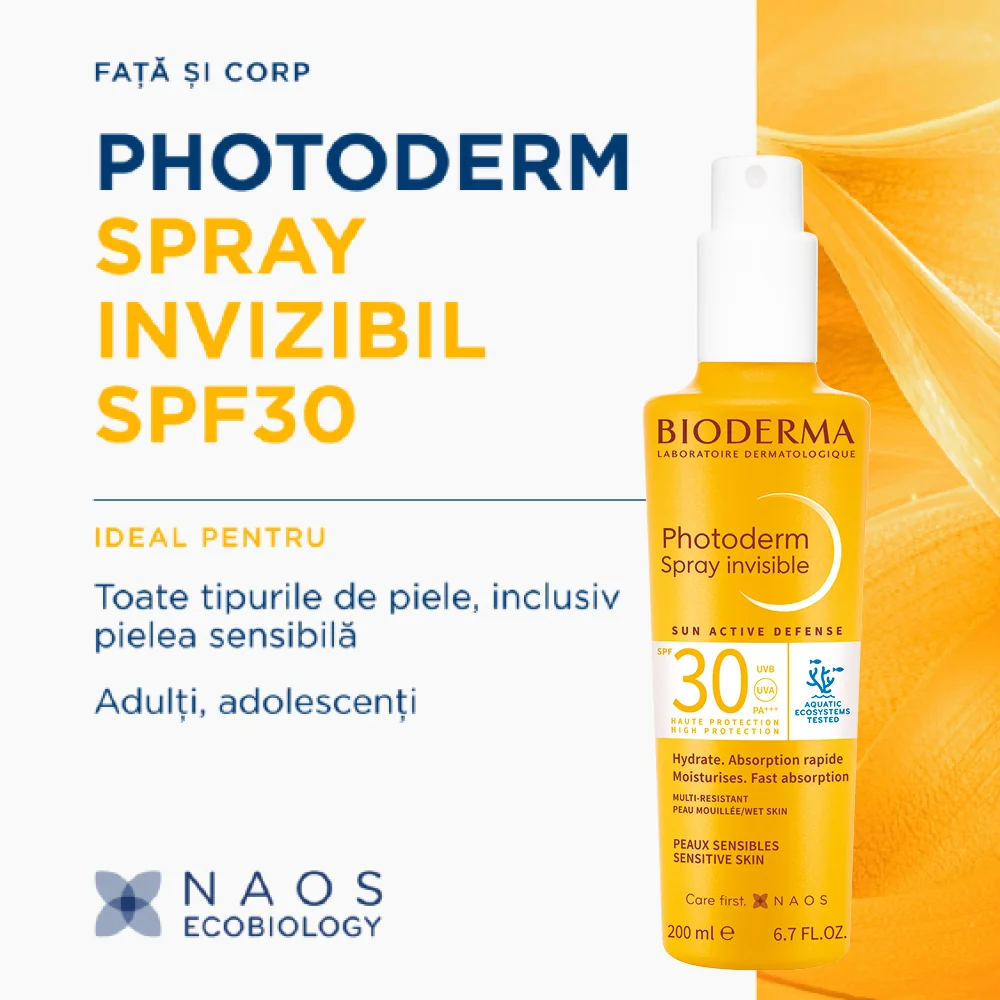 Spray protectie solara Photoderm SPF 30, 200ml, Bioderma