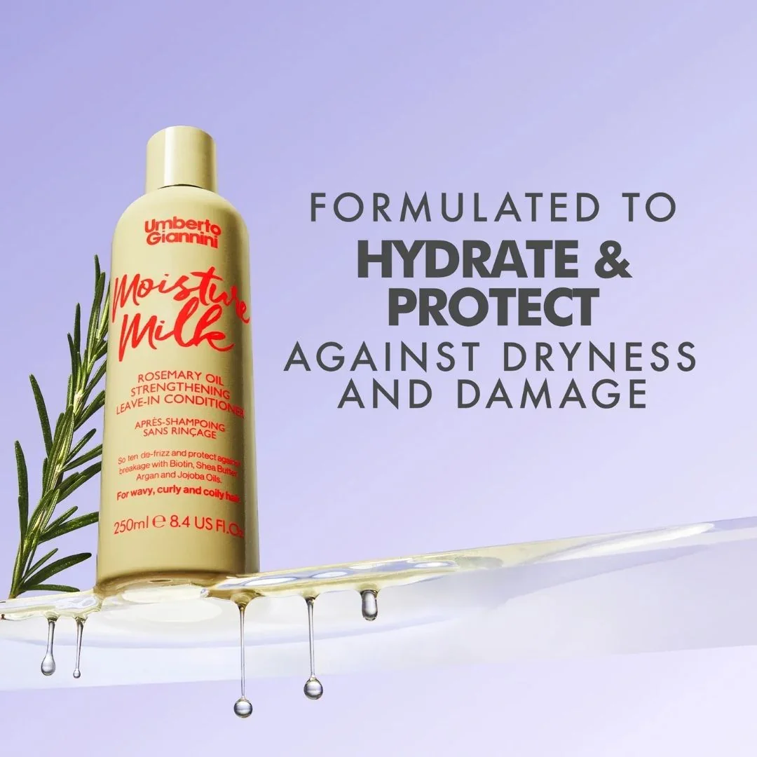 Balsam leave-in fortifiant cu ulei de Rozmarin Moisture Milk Strong Curls, 250ml, Umberto Giannini