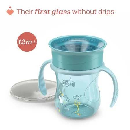 Canuta 360 Perfect Cup pentru copii 12 luni+ Turcoaz, 200ml, Chicco