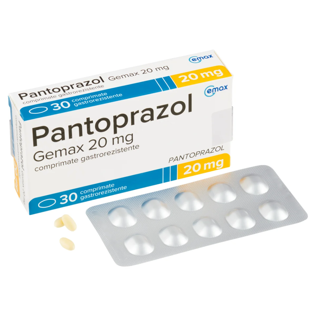 Pantoprazol 20mg, 30 comprimate gastrorezistente, Gemax
