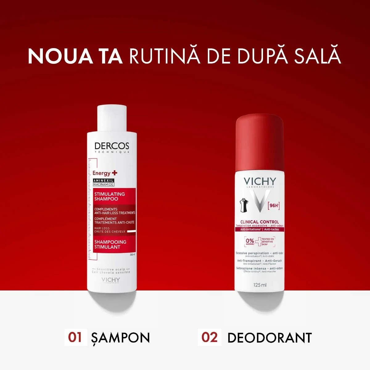 Antiperspirant impotriva mirosurilor neplacute 96H Clinical Control, 125ml, Vichy