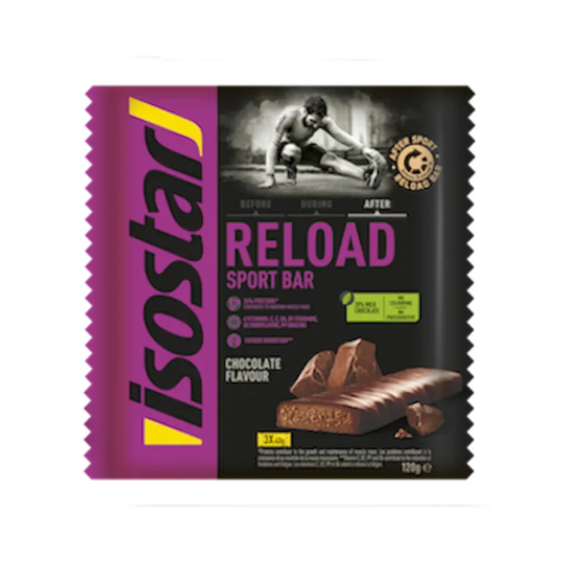 Batoane energizante cu ciocolata Reload Energy, 3 x 40g, Isostar