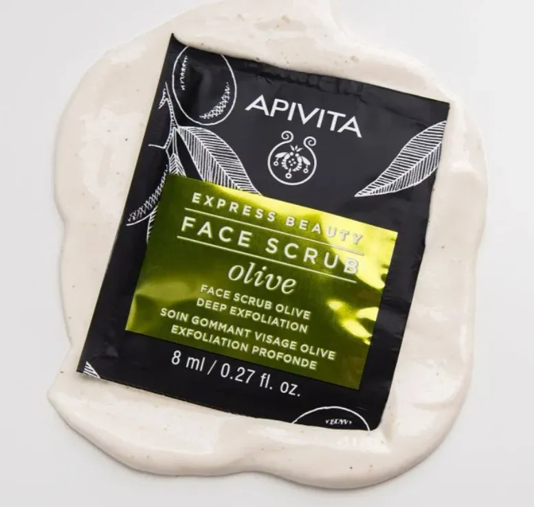 Apivita Express Beauty Masca faciala exfolianta din extract de masline, 2x8ml 