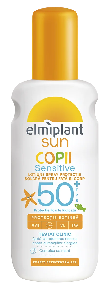 Lotiune pentru copii cu protectie solara SPF50+ Sensitive Sun, 200ml, Elmiplant