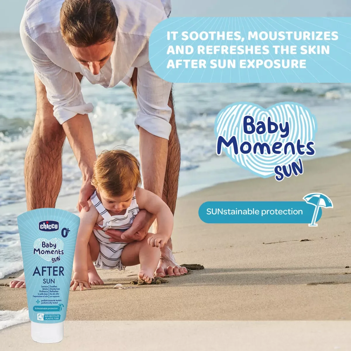 Lotiune dupa plaja Baby Moments 0 luni+, 150ml, Chicco