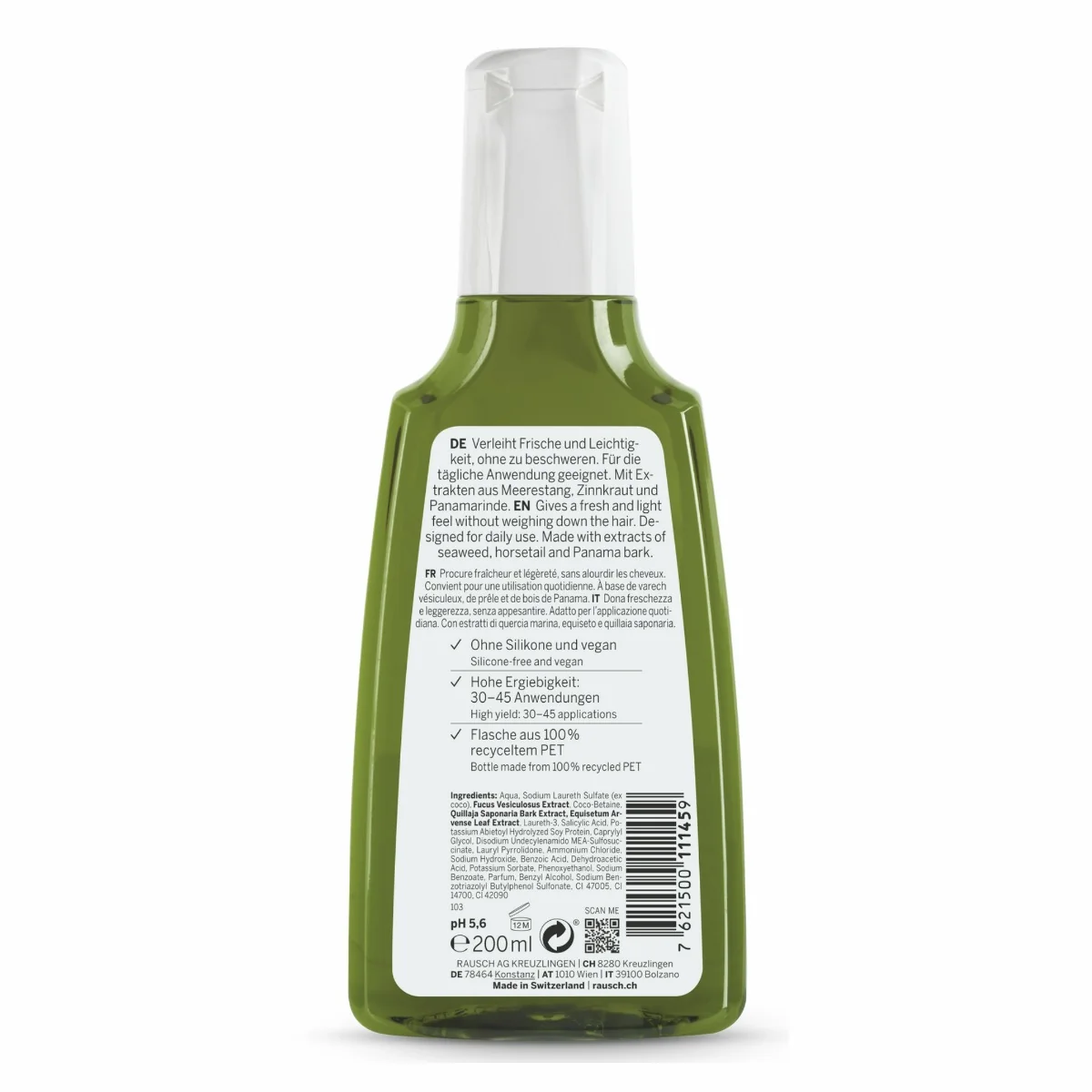 Sampon pentru par gras cu alge marine, 200ml, Rausch