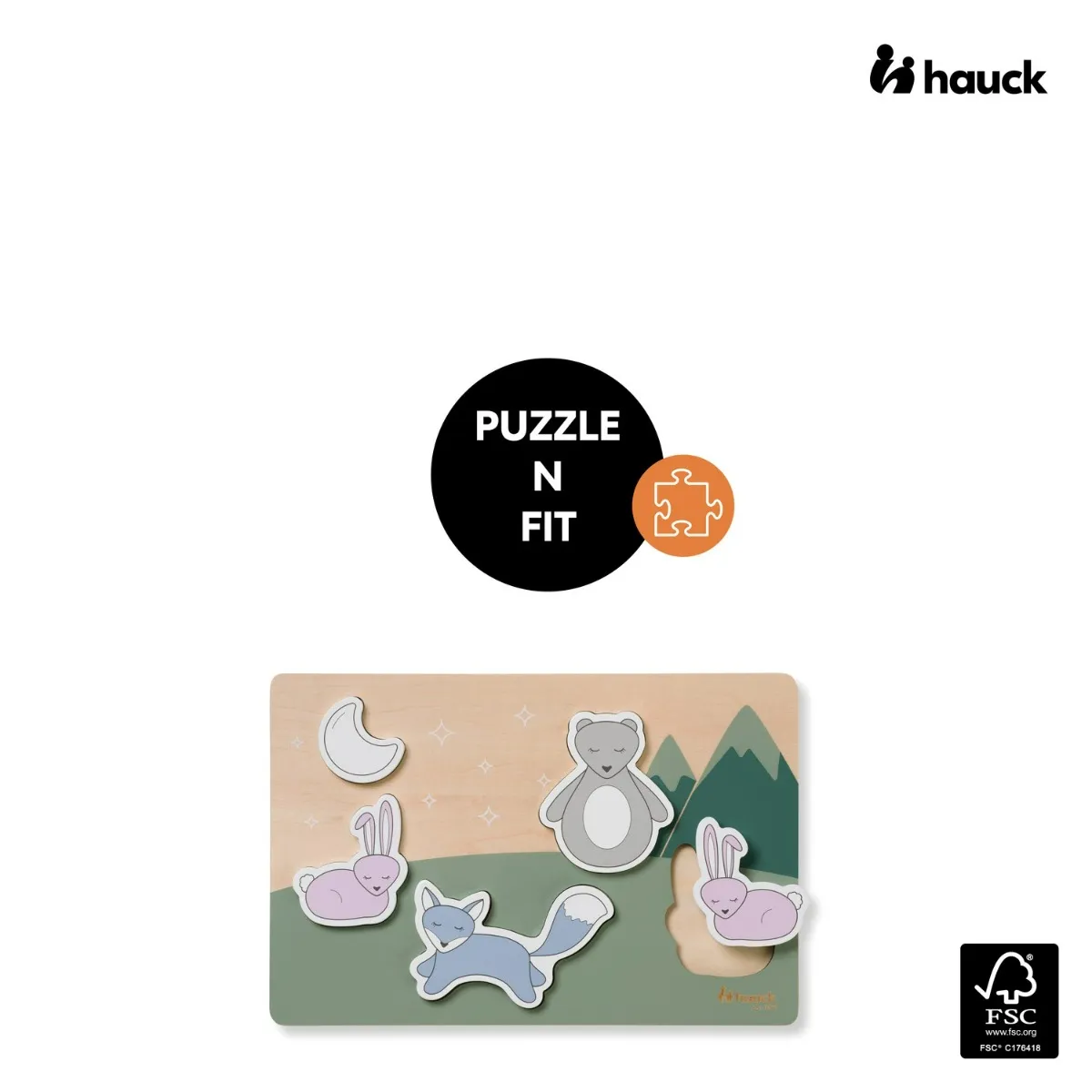 Puzzle Padure din lemn certificat FSC, 1 bucata, Hauck 