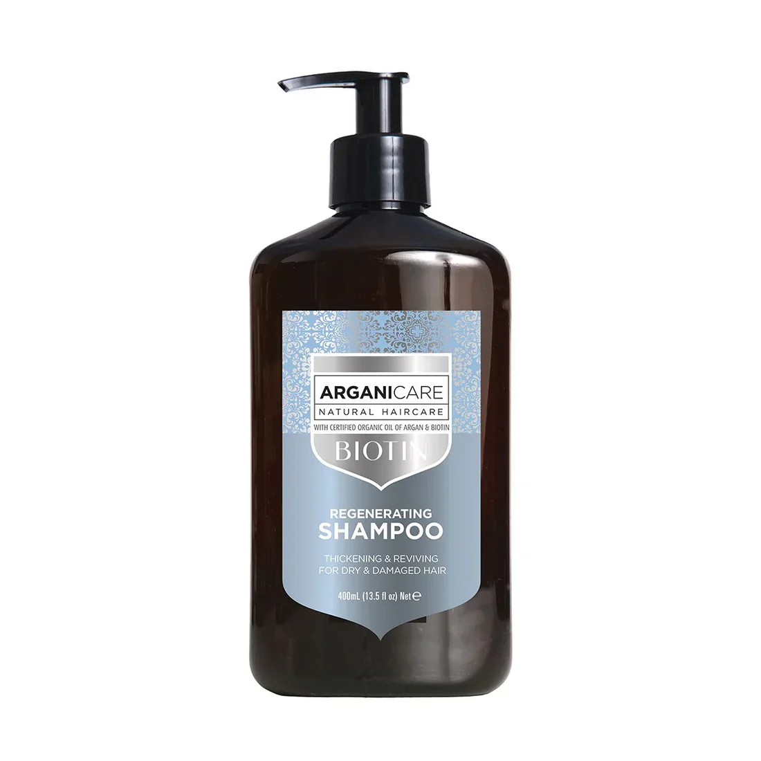 Sampon regenerant cu biotina pentru par uscat sau deteriorat, 400ml, Arganicare