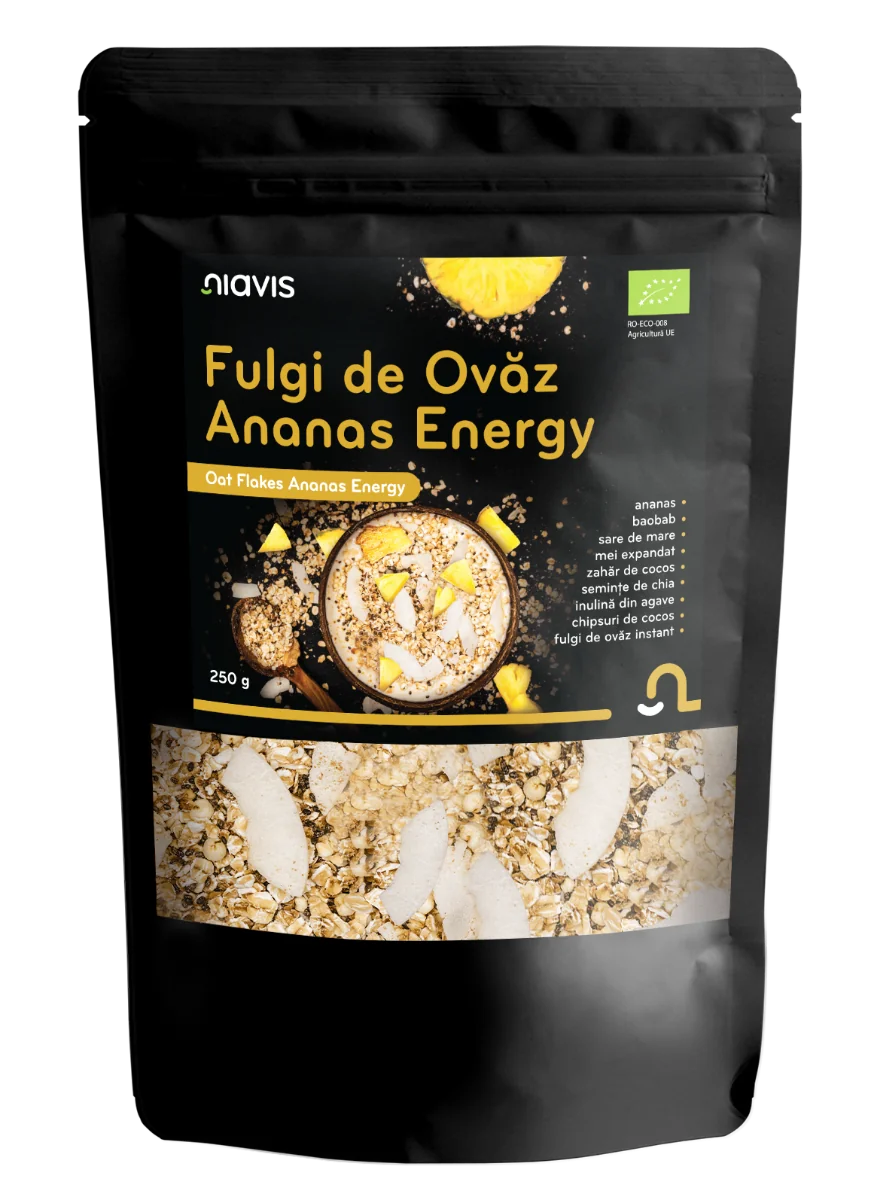 Fulgi de ovaz Ananas Energy Ecologici, 250g, Niavis
