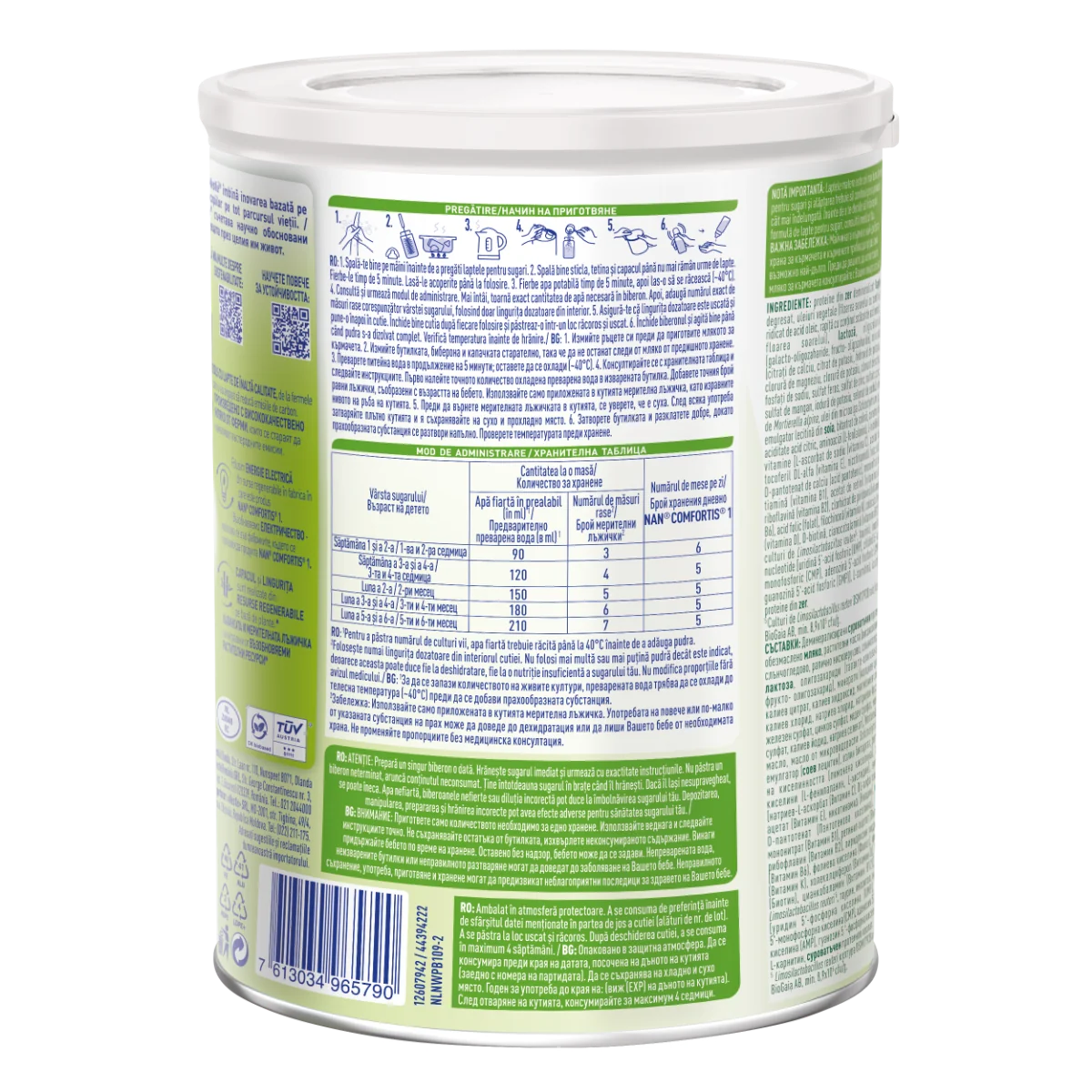 Lapte praf Nan 1 Comfortis +0 luni, 800g, Nestle