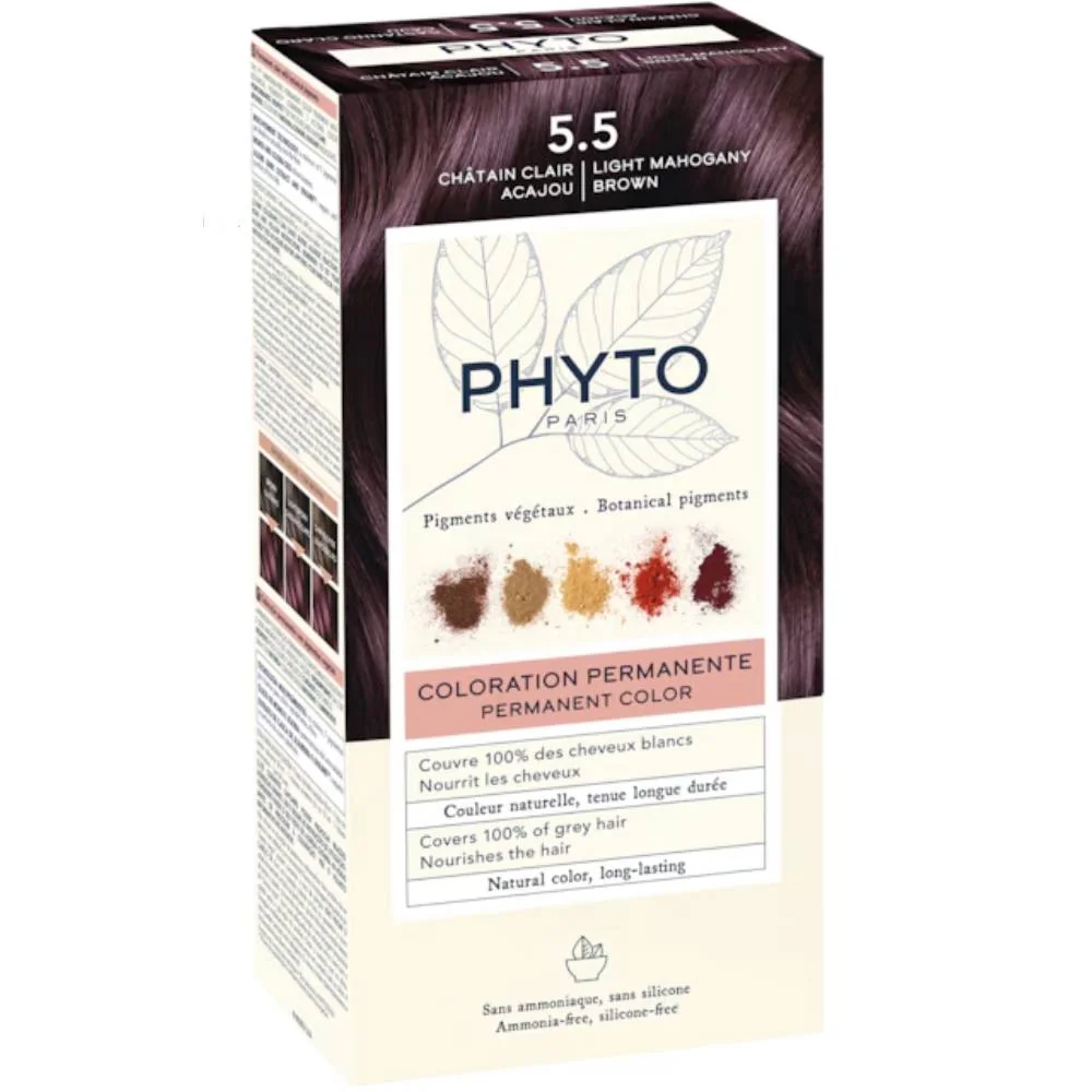 Vopsea par 5.5 Light Mohangany Brown Phytocolor, 50ml, Phyto