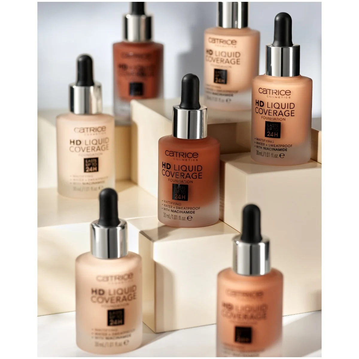 Fond de ten HD Liquid Coverage Foundation 020 - Rose Beige, 30ml, Catrice 