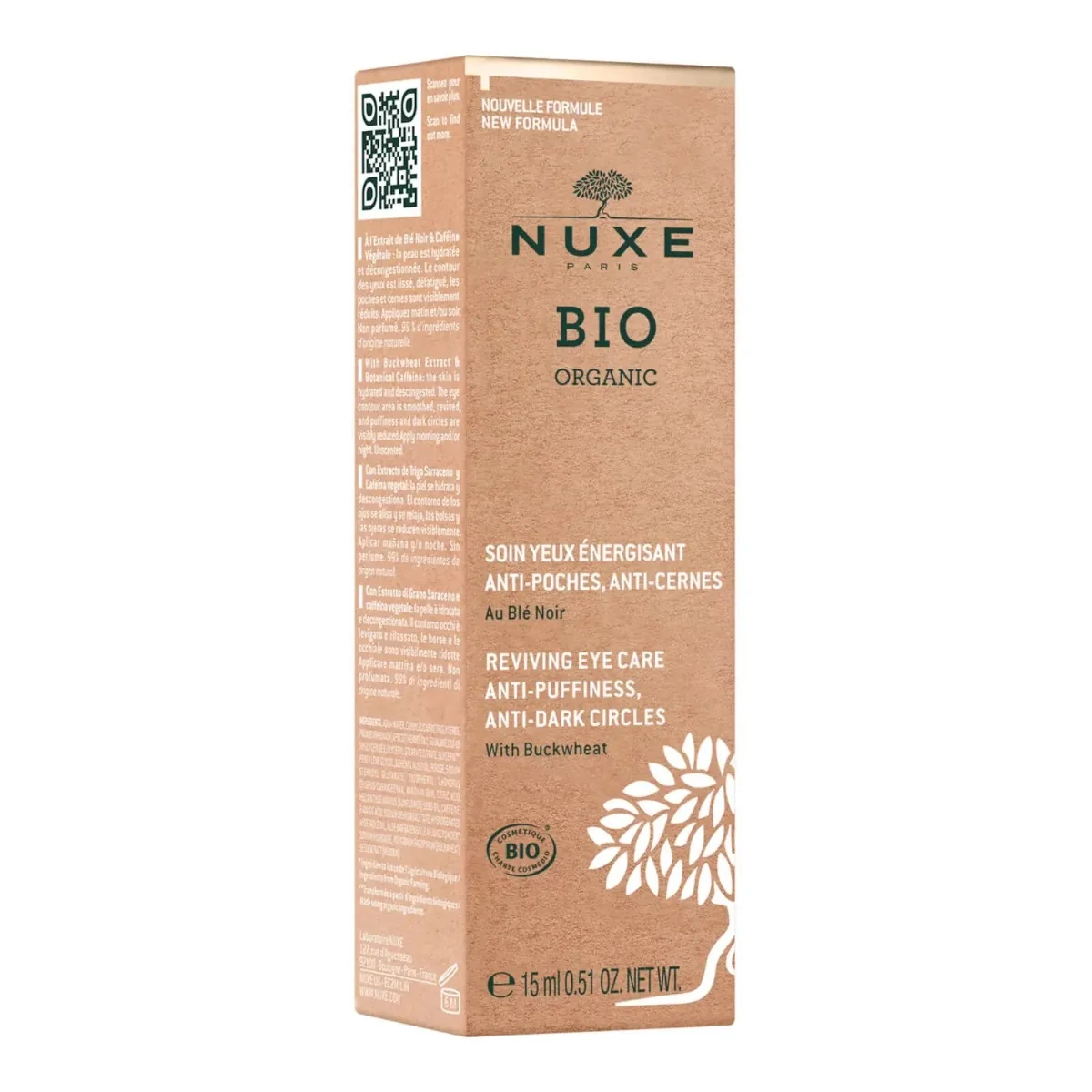 Crema contur ochi contra cearcanelor pentru toate tipurile de ten Bio Organic, 15ml, Nuxe