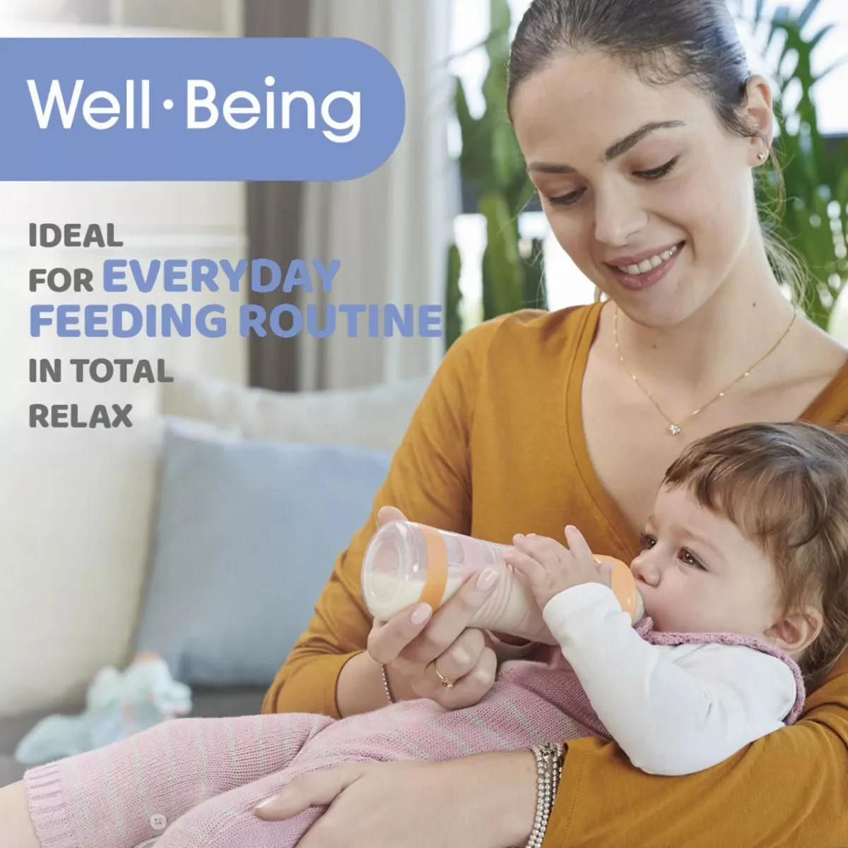 Biberon din sticla cu tetina WellBeing 0 luni+, 240ml, Chicco