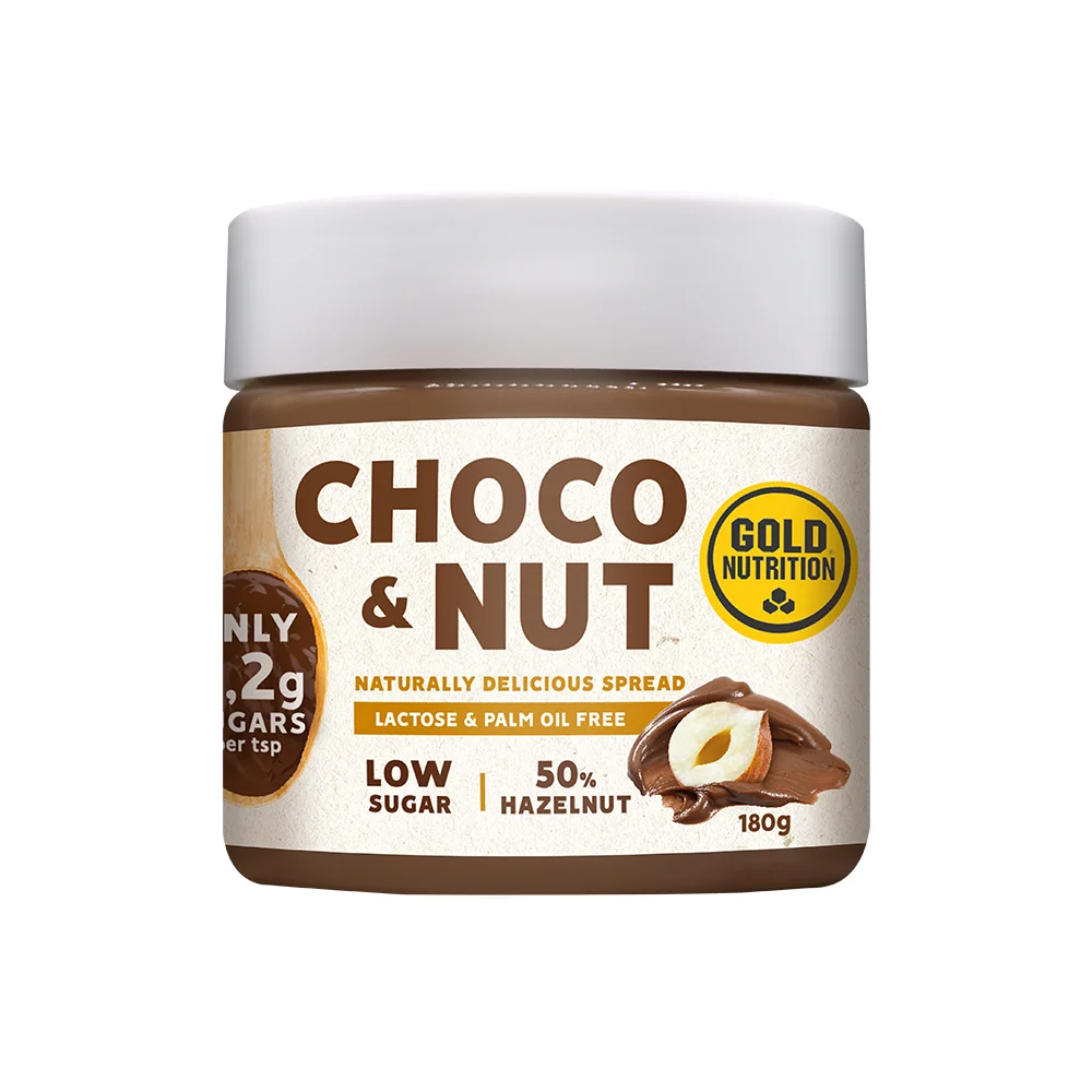 Crema tartinabila Low Sugar Choco&Nut, 180g, Gold Nutrition 
