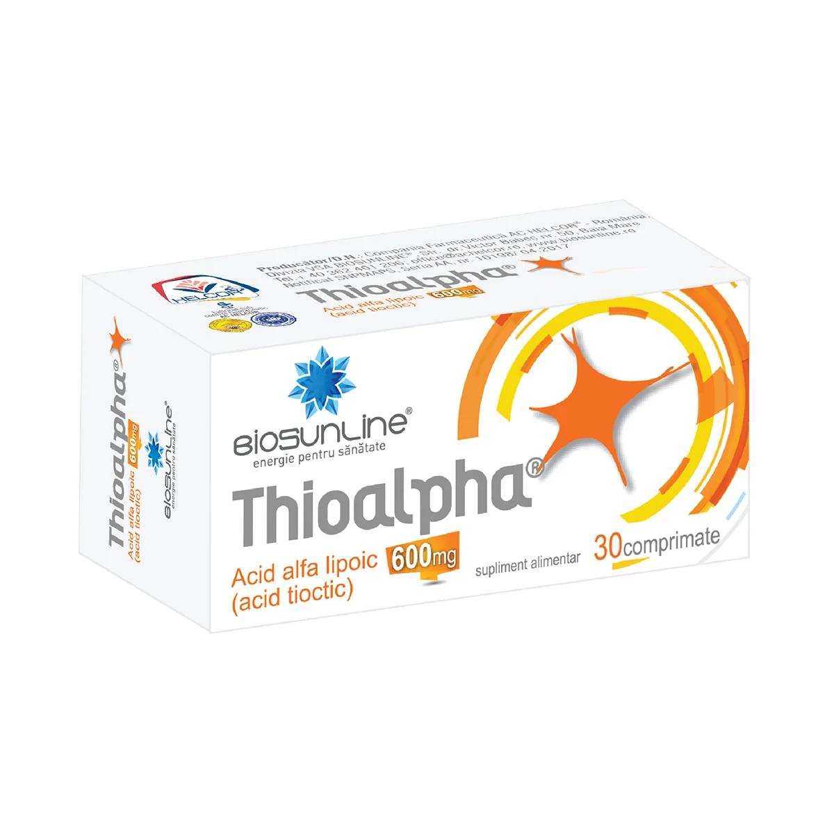 Thioalpha 600mg, 30 comprimate, BioSunLine