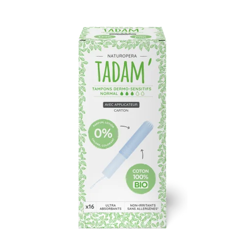 Tampoane BIO hipoalergenice Normal cu aplicator, 16 bucati, Tadam