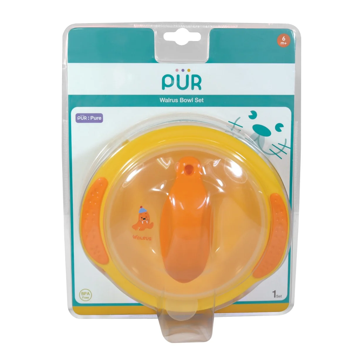 Set bol cu tacamuri Morsa Galben, 1 bucata, PUR