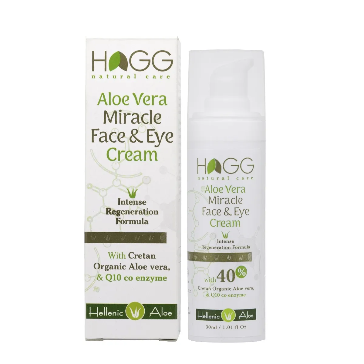 Crema Miracle fata & ochi Aloe Vera Cretana intarit cu enzima Q10, 30ml, Hagg