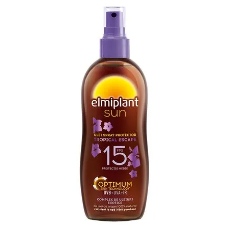Ulei spray bronzare rapida SPF 15 Tropical Escape Sun, 150 ml, Elmiplant