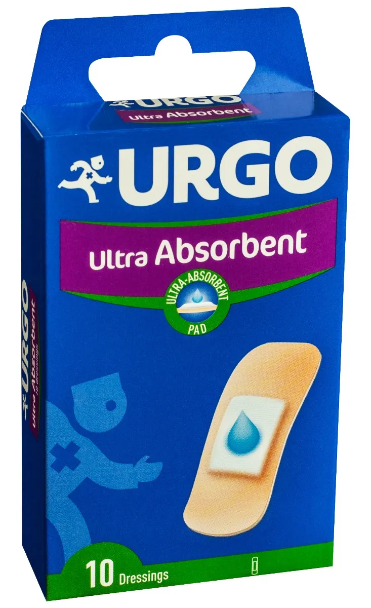 Plasturi ultra absorbanti, 10 bucati, Urgo