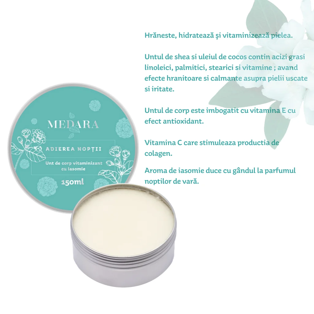 Unt de corp vitaminizant cu iasomie Adierea Noptii, 150ml, Medara
