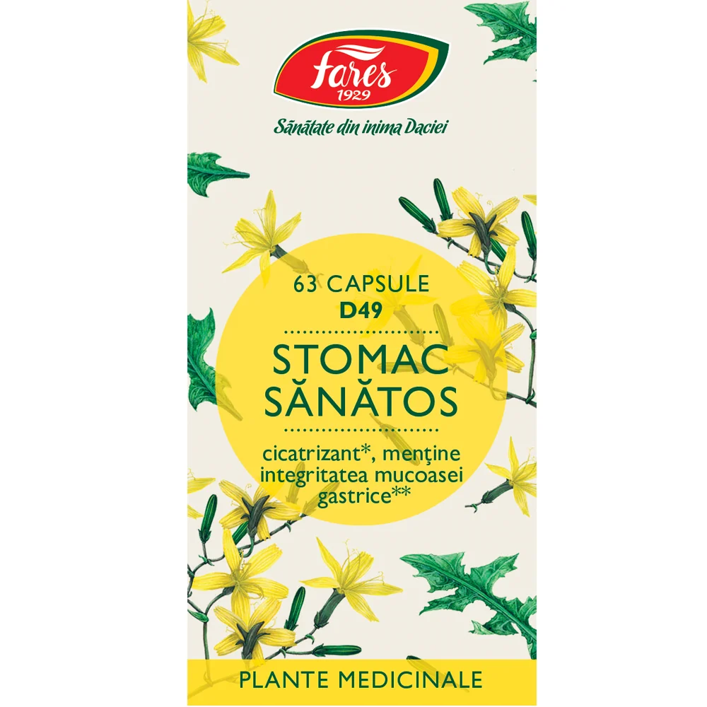 Stomac sanatos D49, 63 capsule, Fares