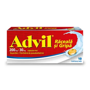 Advil Raceala si Gripa 200 mg/ 30 mg, 10 capsule moi, GSK 