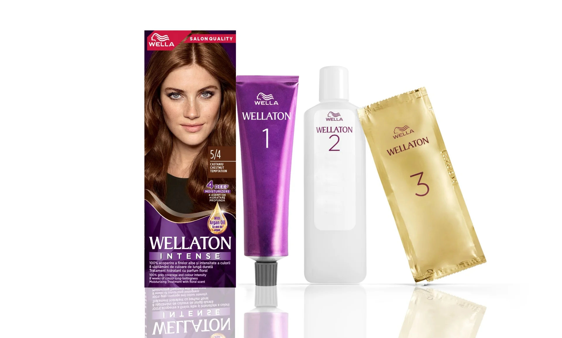 Vopsea de par permanenta Castaniu 5.4 Wellaton, 110ml, Wella