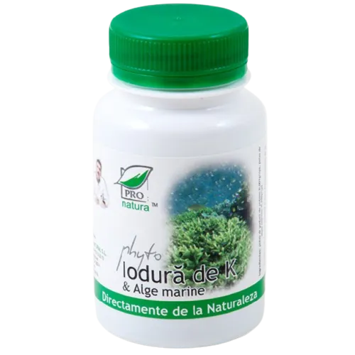 Iodura de K si alge marine, 60 capsule, Pro Natura