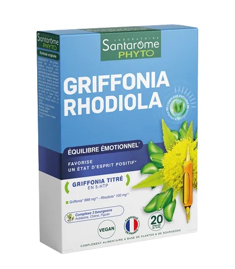 Griffonia Rhodiola, 20 fiole, Santarome Bio