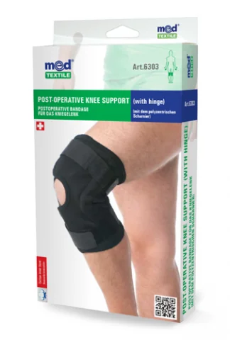 Orteza de genunchi pentru perioada post-operatorie 6303, 43-50cm, L/XL, Negru, Medtextile