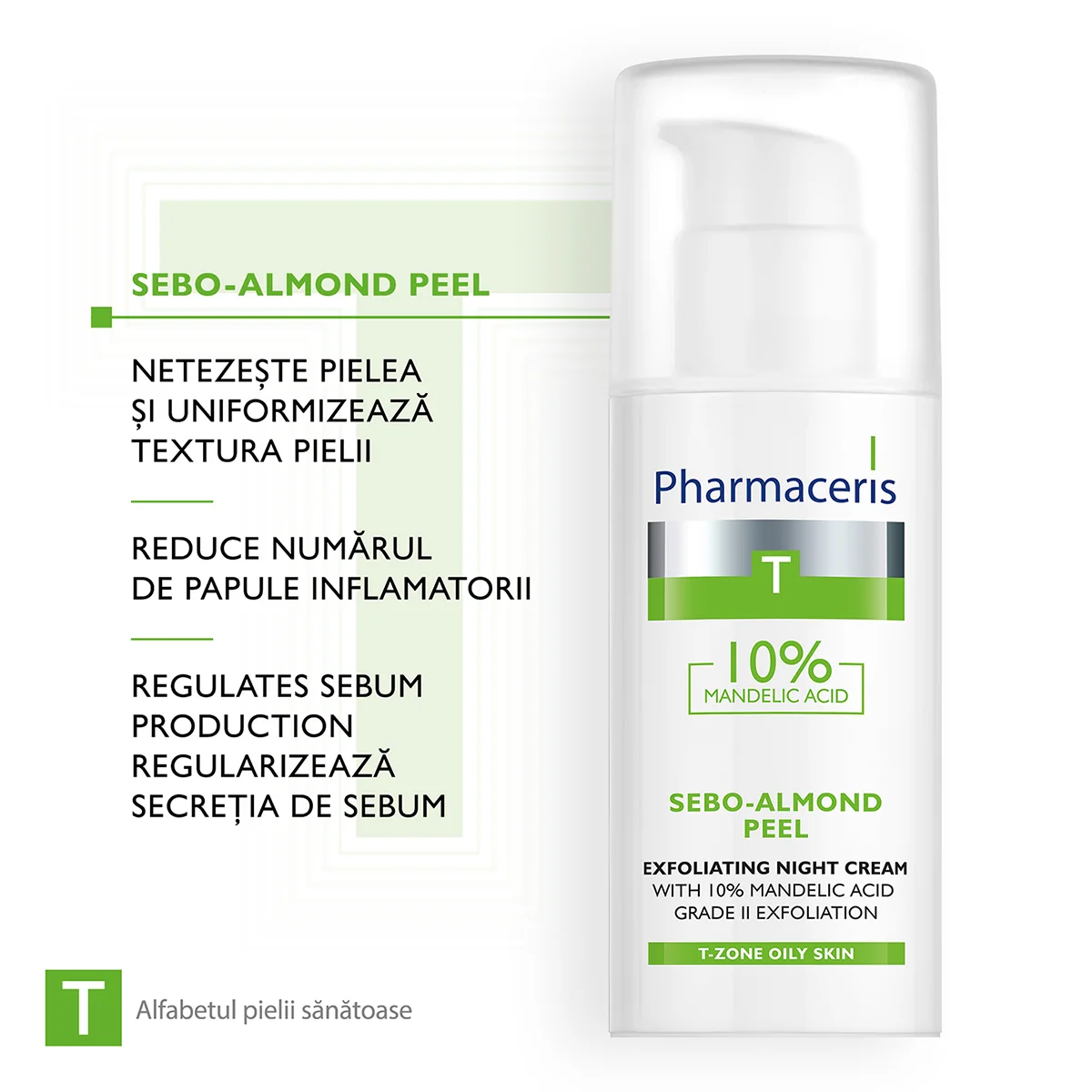 Crema de noapte pentru peeling cu mandelic 10% T, 50ml, Pharmaceris