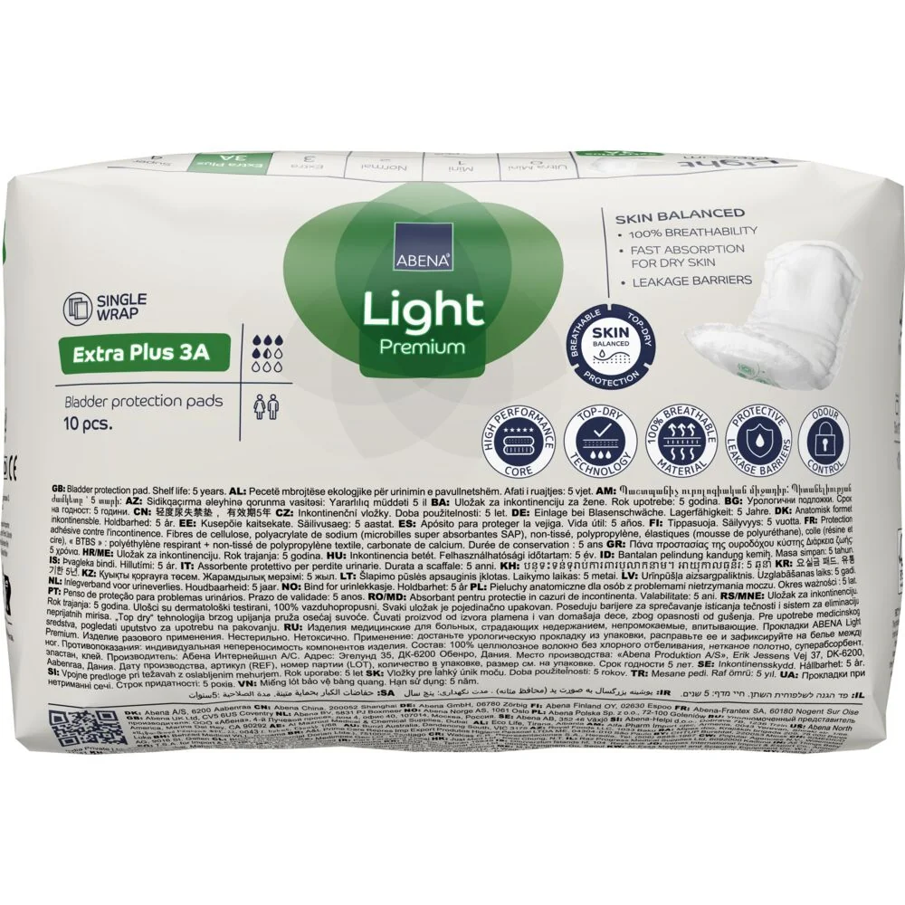 Absorbante anatomice incontinenta moderata Premium Extra Plus 3A cu absorbtie 650ml, 10 bucati, Abena