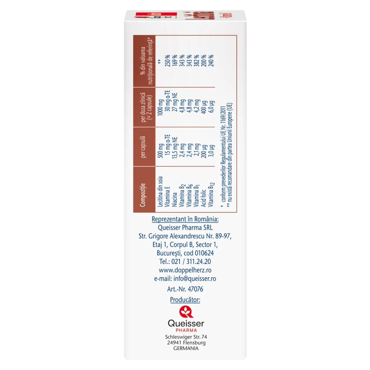 Lecitina + Vitamina B si E, 40 capsule, Doppelherz