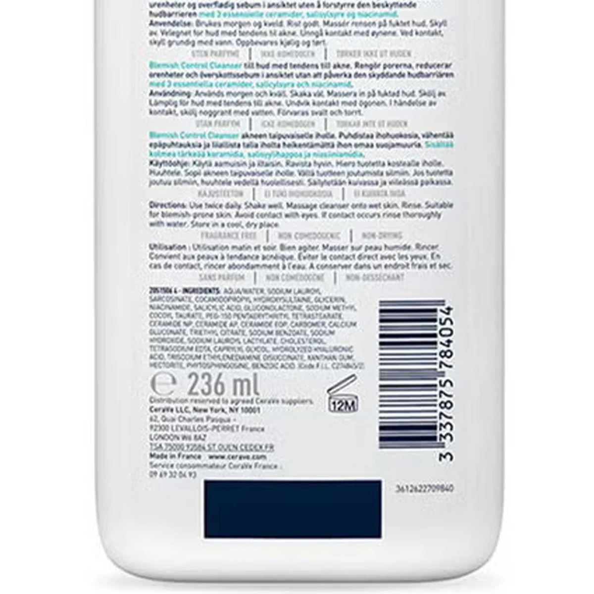 Gel de curatare spumant anti-imperfectiuni ten cu tendinta acneica, 236ml, CeraVe