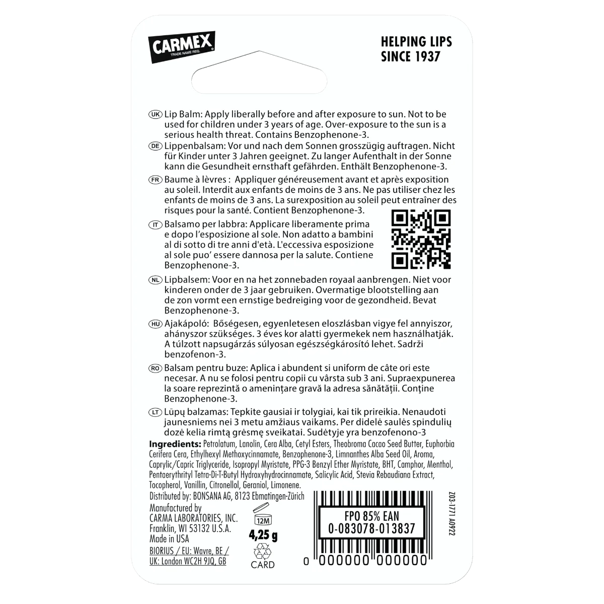 Balsam de buze, 4.25g, Carmex