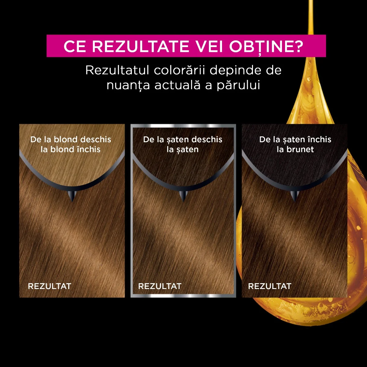 Vopsea de par permanenta fara amoniac 6.3 Golden Light Brown Olia, 174ml, Garnier