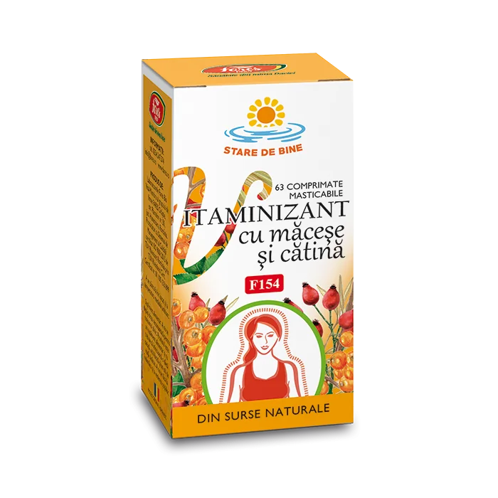 Vitaminizant cu macese si catina F154, 63 comprimate masticabile, Fares
