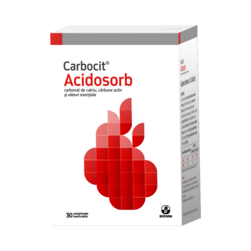 Carbocit Acidosorb, 30 comprimate masticabile, Biofarm