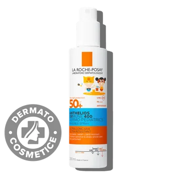 Spray invizibil cu protectie solara potrivit pentru pielea sensibila sau cu tendinta atopica a copiilor SPF50+ Anthelios UVMUNE 400 Dermo-Pediatrics, 200ml, La Roche-Posay