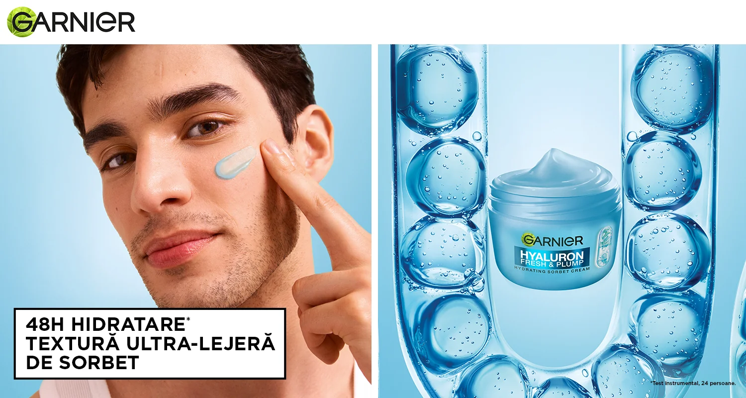 Crema Garnier Salicylic Fresh & Pure cu textura usoara de sorbet pentru hidratare timp de 48 de ore. Crema Garnier Salicylic Fresh & Pure cu textura usoara de sorbet pentru hidratare timp de 48 de ore.