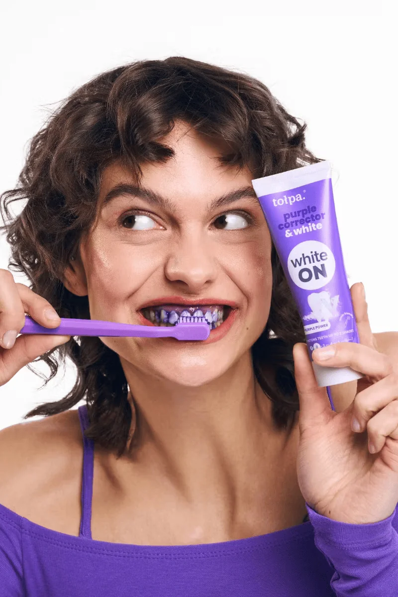 Pasta de dinti White ON Purple Corrector & White, 75ml, Tolpa